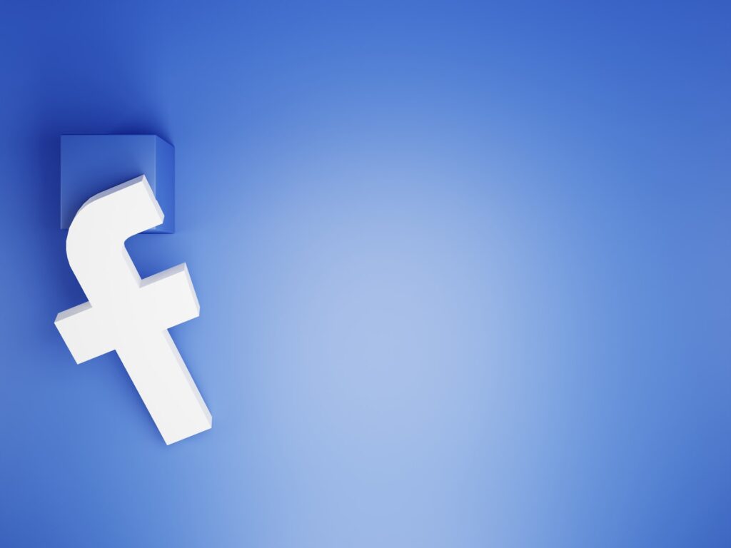 Facebook's logo, set against a blue background.